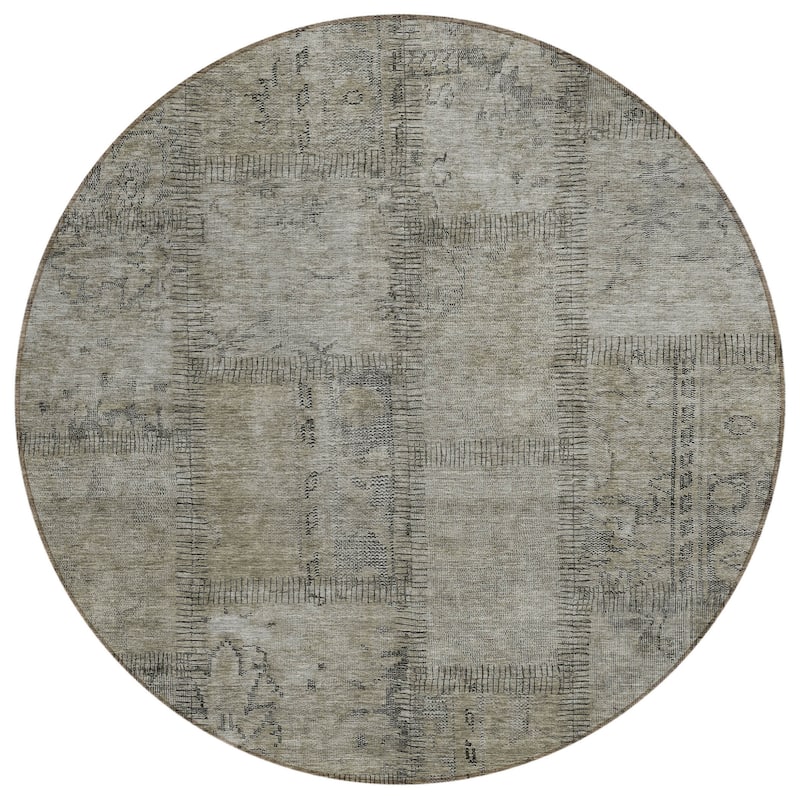 HomeRoots Patchwork Transitional Rectangle Outdoor Rug