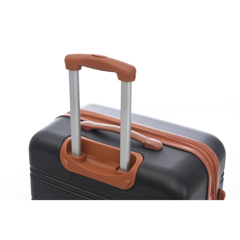 2-Piece Modern Luggage Sets, Hard-Shell Luggage with 360° Swivel Spinner and TSA Lock, for Boarding Travel, Black+Brown