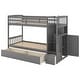 preview thumbnail 8 of 29, Cottage Style Twin over Full/Twin Bunk Bed,Convertible Bottom Bed,Drawers and Storage Staircase with Shelves