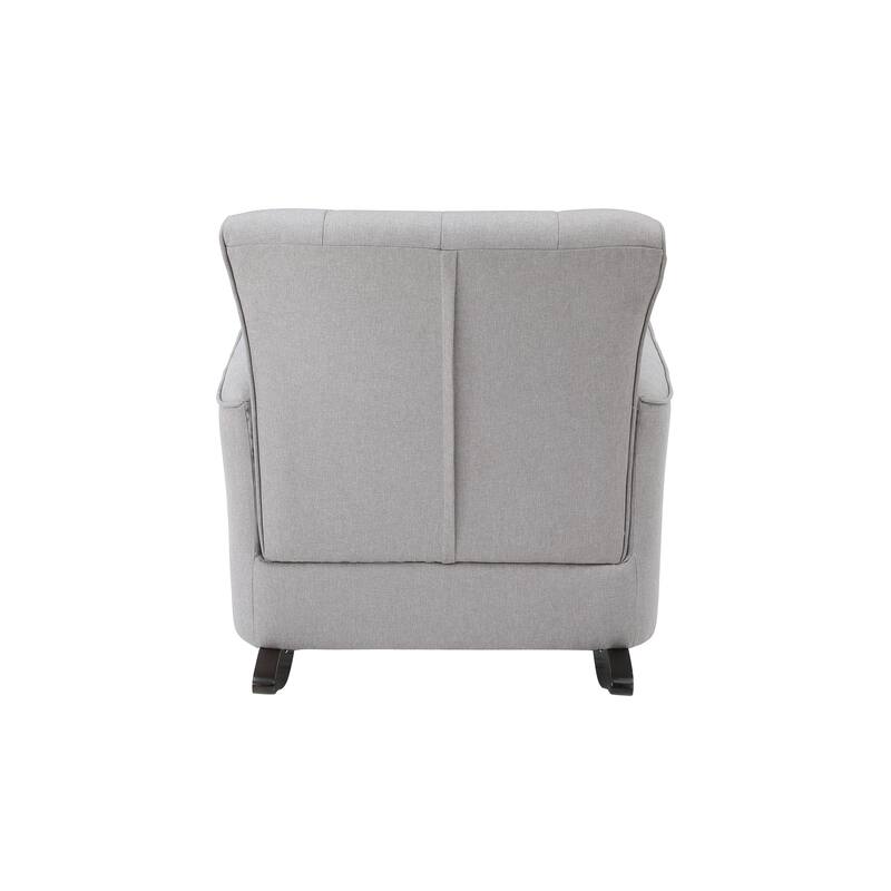 Denzell Light Gray Linen Rocking Chair - Light Gray