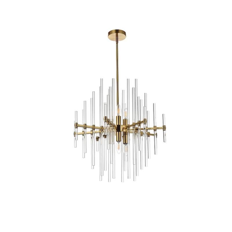 Samuel 23 inch crystal rod pendant in black