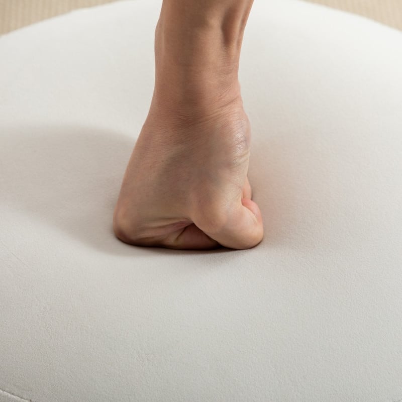 Soft Velvet Round Ottoman Footrest Stool