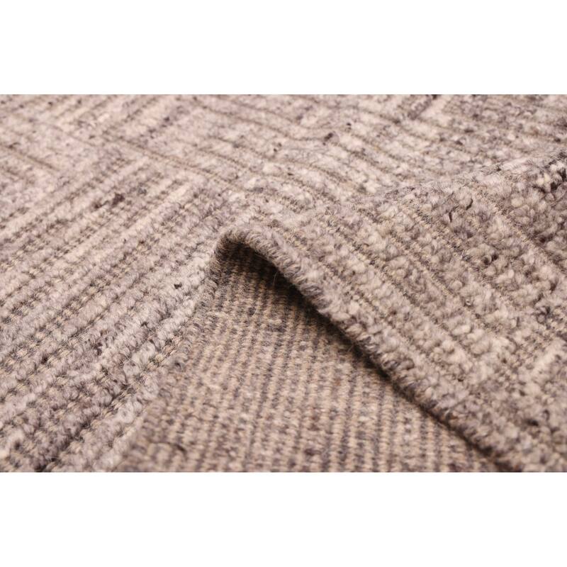 ECARPETGALLERY Hand-knotted Tangier Taupe Wool Rug - 5'5 x 7'9