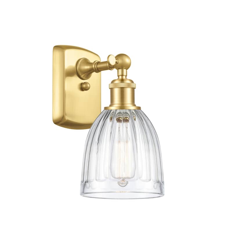 Innovations Lighting 516-1W-9-6 Brookfield Sconce Brookfield 9" Tall - Satin Gold / Clear
