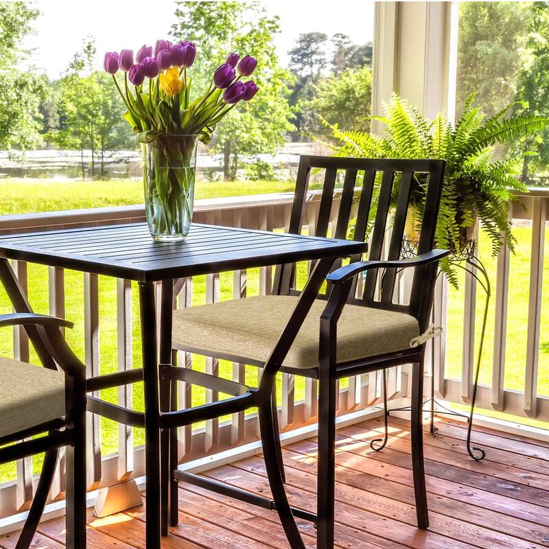 Aoodor Outdoor Dining Chair Cushions Set of 2, Waterproof Patio Furniture Seat Cushions, 18 x 19 inch