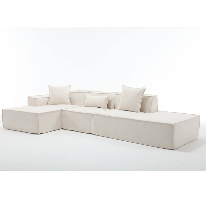 Modular combination living room sofa set, L-shaped, Beige