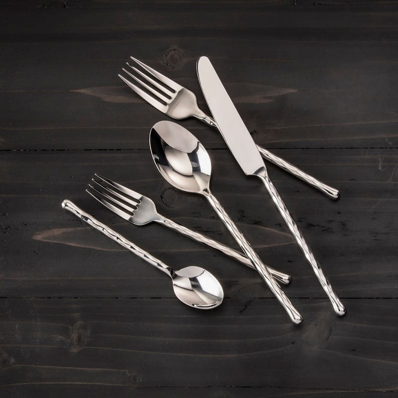 Spindle 5pc Place Setting, Boxed - 5 Piece Set - 5 Piece Set - Silver - Service for 1
