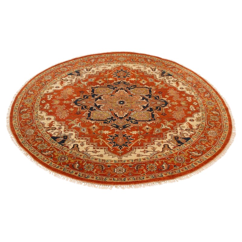 ECARPETGALLERY Hand-knotted Jules Sultane Dark Copper Wool Rug - 7'10 x 7'10