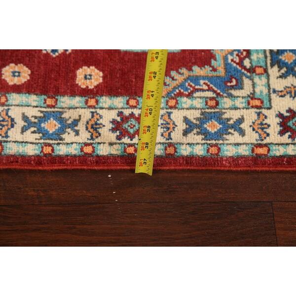 dimension image slide 1 of 2, Traditional Geometric Oriental Kazak Wool Runner Rug Handmade Carpet - 1'11" x 5'11"