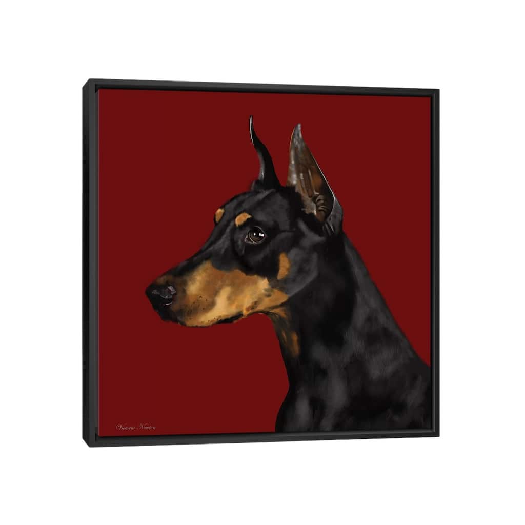 iCanvas "Doberman" by Vicki Newton Framed Canvas Print