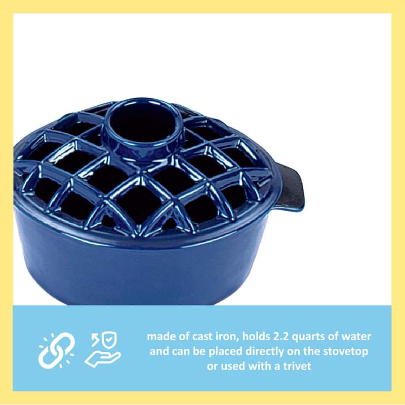 Minuteman International Traditional Lattice Top Steamer, 6.5 Inch Tall, Blue