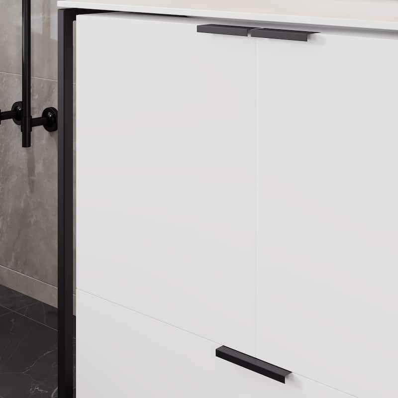 Eviva Onyx Wall Mount Bath Vanity with Solid Surface Top
