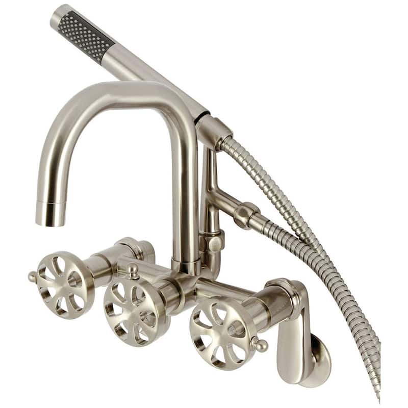 Kingston Brass AE845.RX Belknap Wall Mounted Tub Filler with Built-In - Brushed Nickel