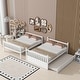preview thumbnail 4 of 16, Full Over Full Rubber Wood Bunk Bed w/ Trundle, Ladder & Guardrails, Convertible to 2 Full Size Beds, White