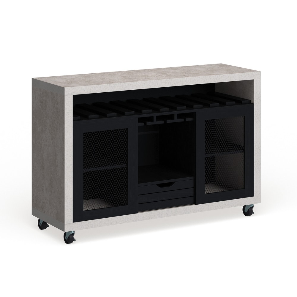 Furniture of America Sene Contemporary 4-shelf Rolling Buffet