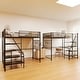 preview thumbnail 5 of 17, Twin Size Loft Metal Bed for Bedroom And Dormitory,with Built-In Charging Station And Led Lighting,Black