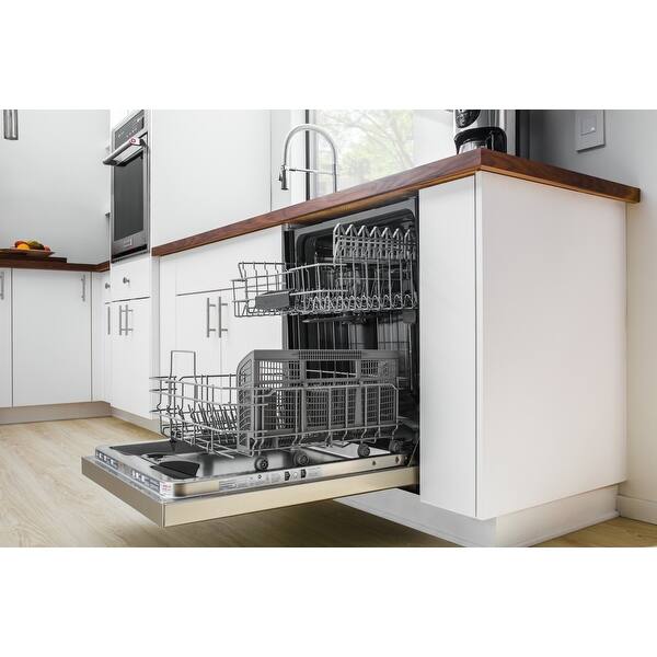 Shop Bosch She84awg 24 Wide 14 Place Setting Energy Star Rated Built In Full Console Dishwasher With Speedperfect And Fascia Panel Overstock 18438364