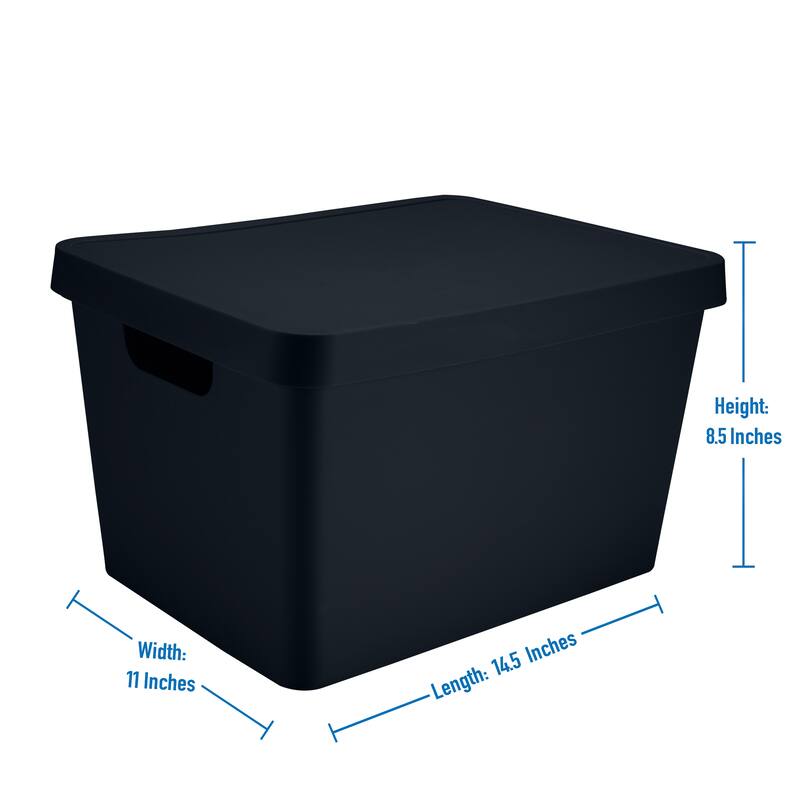 Simplify Large Vinto Storage Box with Lid in Charcoal