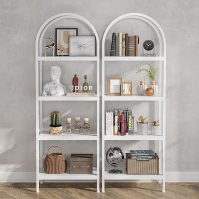 4-Tier Open Bookshelf, 70.8" Industrial Wood Bookcase Storage Shelves