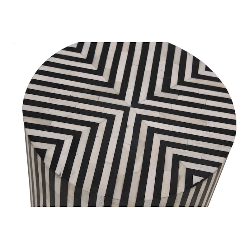 Aurelle Home Chalet Art Deco Black and White Side Table
