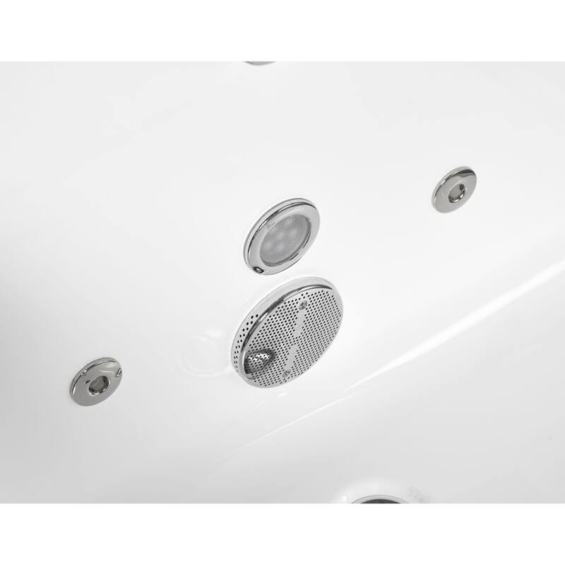 6 ft Clear Rectangular Acrylic Whirlpool Bathtub - White