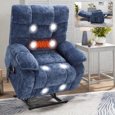 Lift Recliner Chair Heat Massage Dual Motor Infinite Position Large Recliners with Power-Remote,Medium-firm and Heavy duty