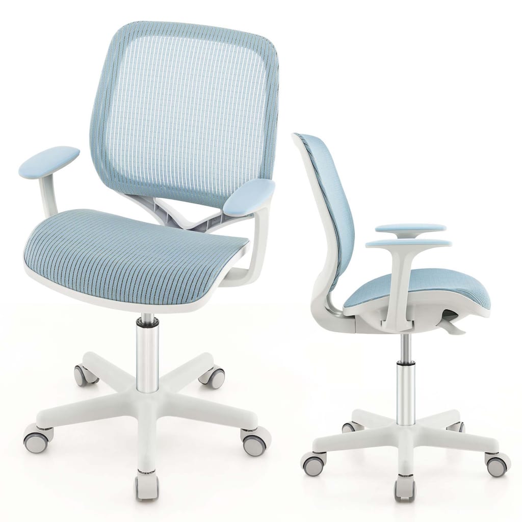 Costway Kids Desk Armchair Swivel Mesh Children Computer Chair with - See Details