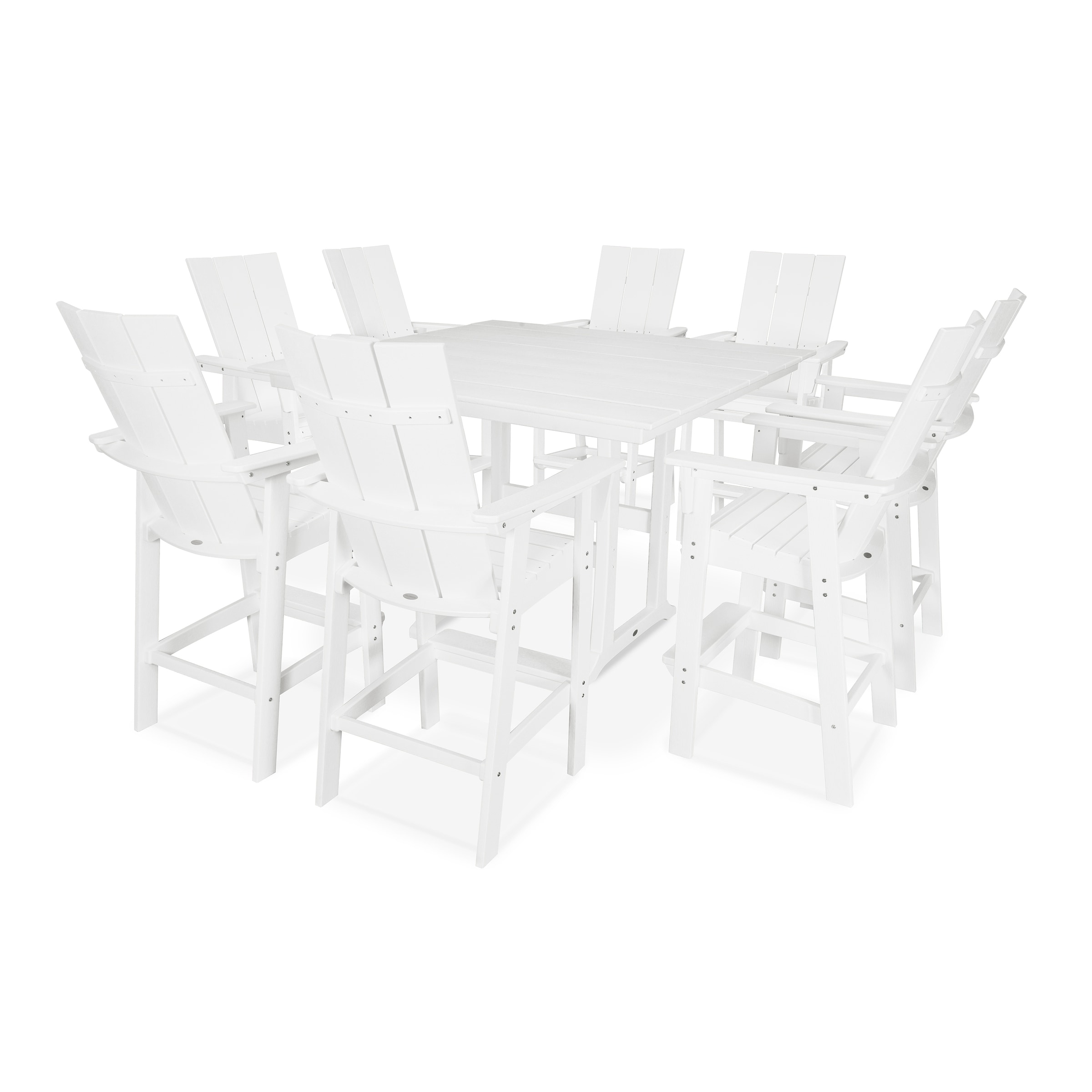 POLYWOOD Modern Adirondack 9-Piece Farmhouse Bar Set
