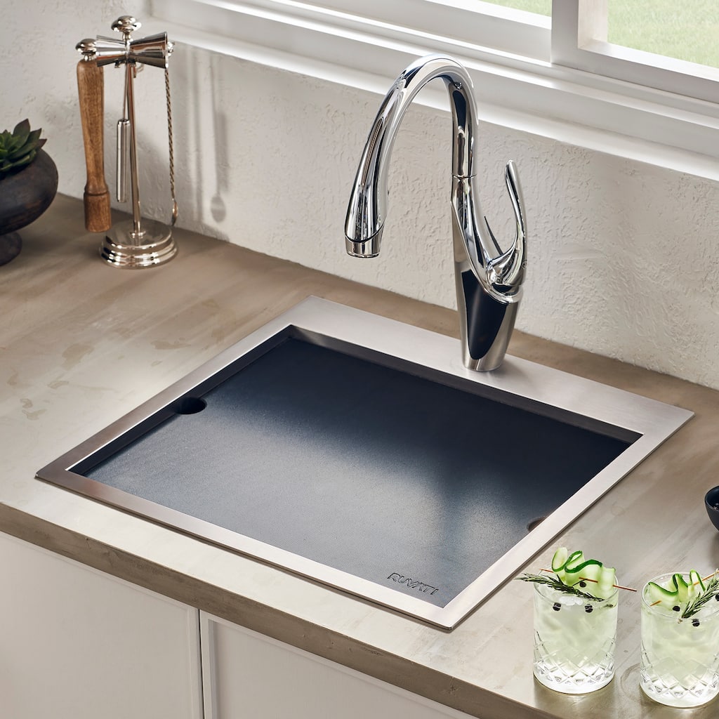 Ruvati 21 x 20 inch Outdoor Workstation Sink T-316 Marine Grade Topmount Stainless Steel BBQ - 21" x 20" - 21" x 20"
