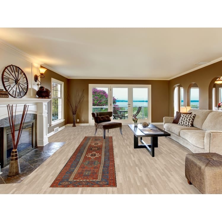 Hand Knotted Oriental 100% Wool Carpet Traditional Geometric Oranges & Rust Heriz (serapi) Runner Rug - 12' 7'' X 2' 10''