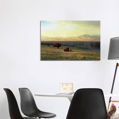 iCanvas "Buffalo on the Plains, c.1890 " by Albert Bierstadt Canvas Print