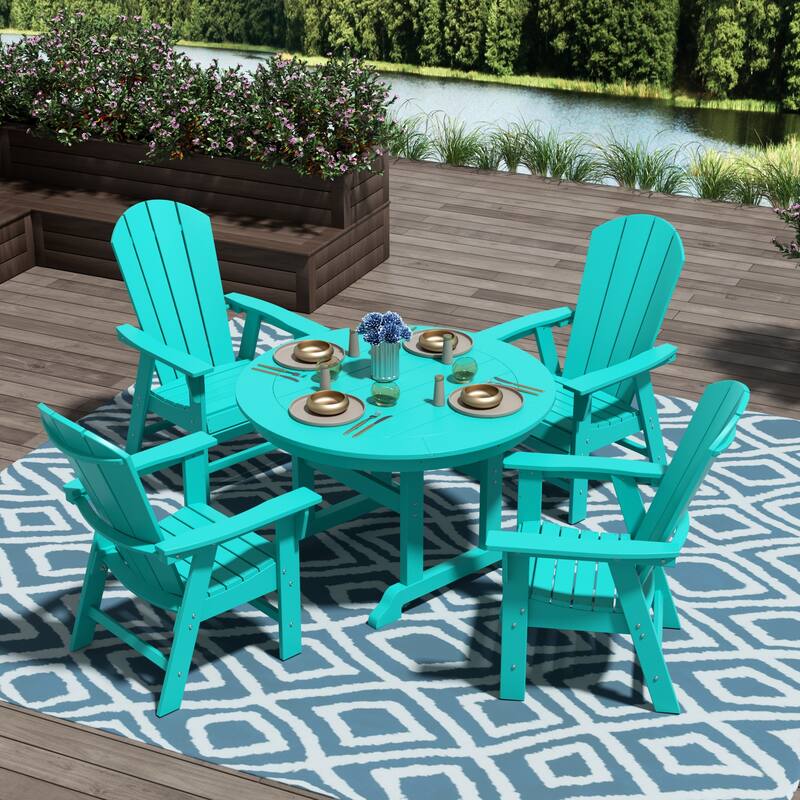 Polytrends Laguna Casual Upright Adirondack Chair (Set of 2)