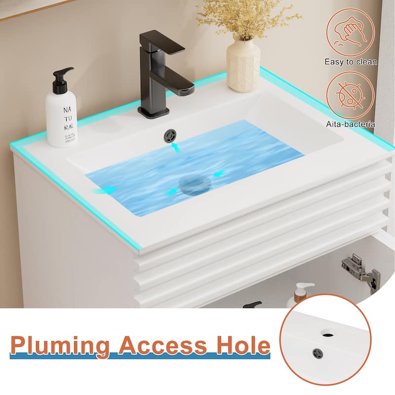 Bathroom Vanity Set W/Drop in Sink Faucet Cabinet Combo