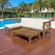 preview thumbnail 4 of 25, 2-Piece Acacia Wood Outdoor Sectional Sofa Set with Water-Resistant Cushions, Ottoman, and Coffee Table - Patio Furniture set