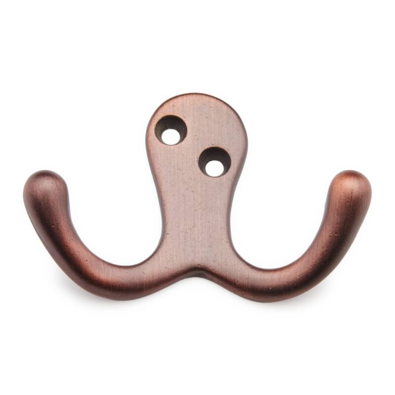 RK International 2-7/8 Inch Wide Double Coat and Hat Hook - Distressed Copper