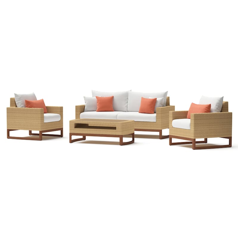 Milea 4 Piece Sunbrella Outdoor Patio Seating Set