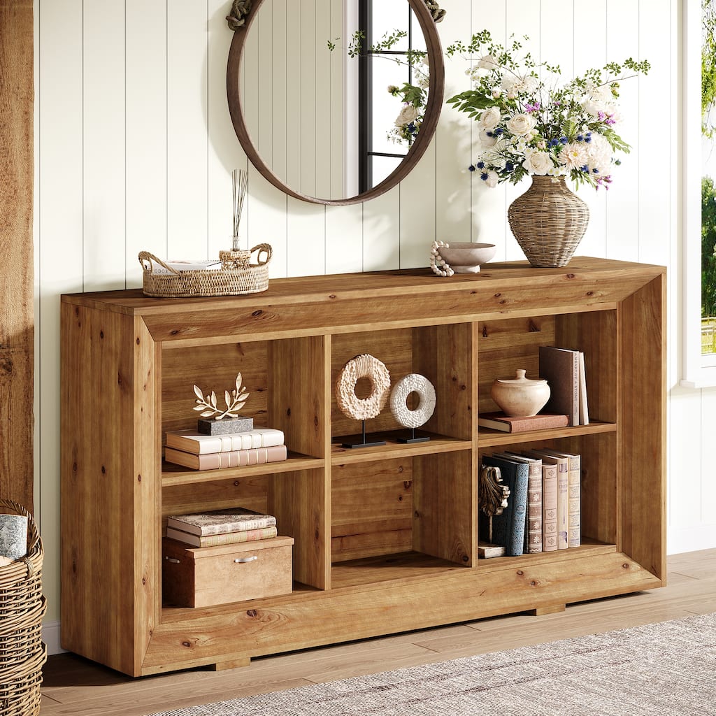 Solid Wood Entryway Table, Console Table with Storage, Sofa Table for Living Room, Hallway, Entrance