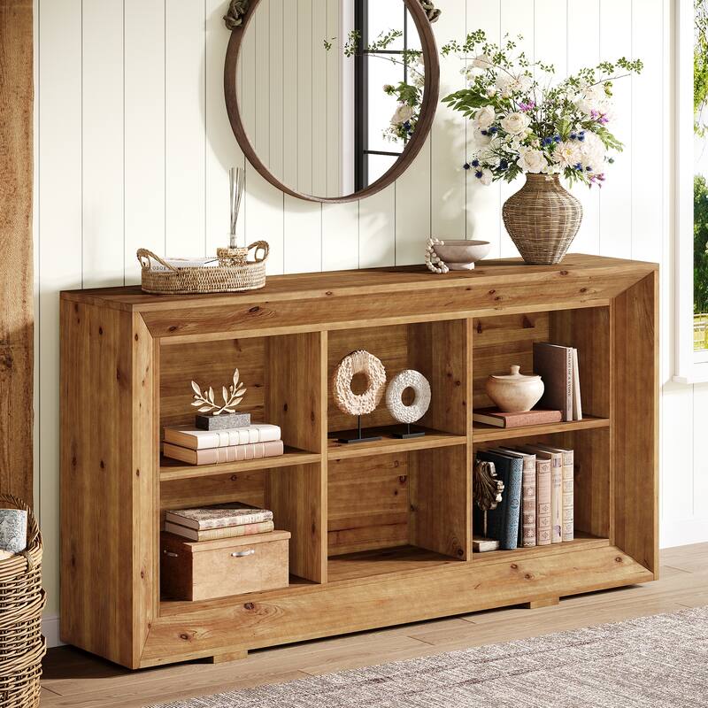 Solid Wood Entryway Table, Console Table with Storage, Sofa Table for Living Room, Hallway, Entrance - SolidWoodBrown