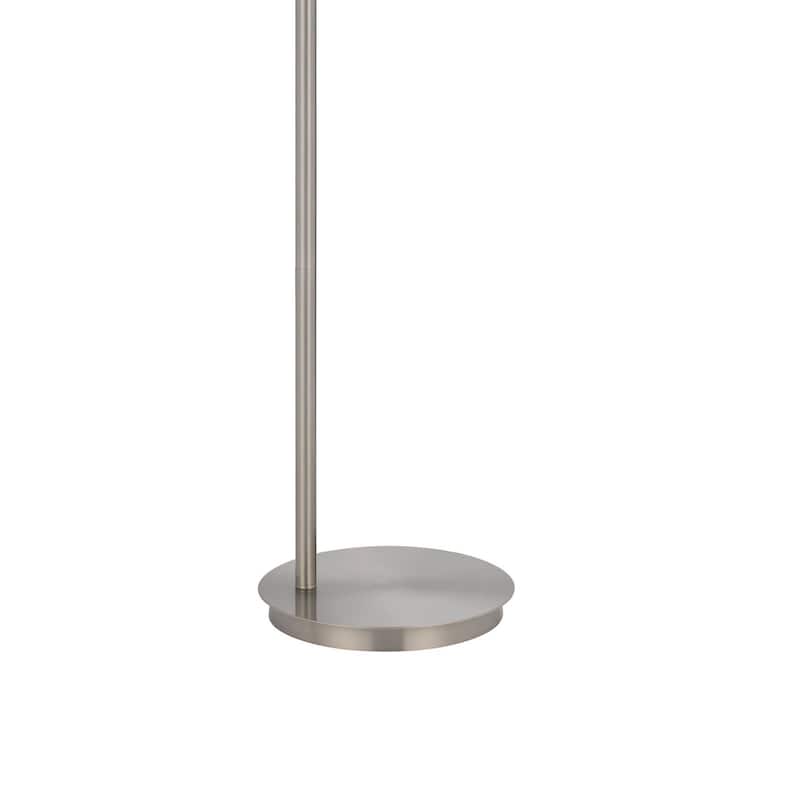 Lavy Floor Lamp, Slim Chrome Pole Base, White Hardback Shade 62 Inch