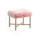 preview thumbnail 7 of 18, Silver Orchid Kelly Pink Faux Fur Square Ottoman