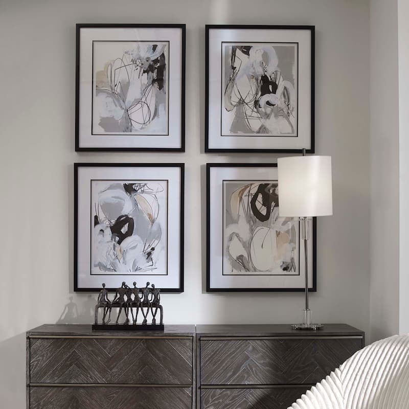 Uttermost Tangled Threads Abstract Framed Prints (Set of 4)