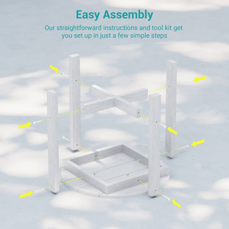 HDPE All-weather Outdoor Side Table, Easy Install Patio Table