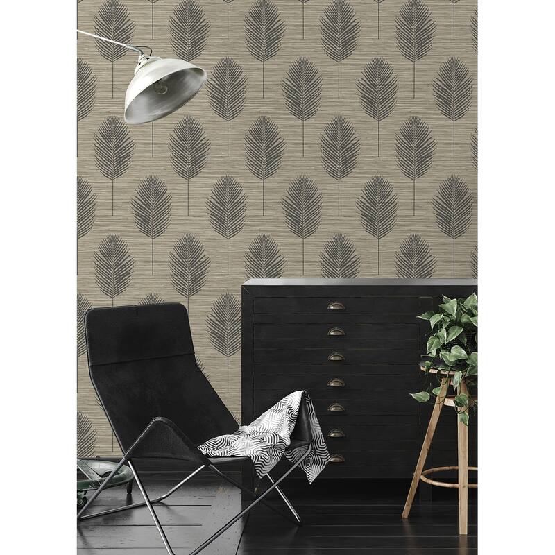 A-Street Prints Bali Light Brown Fern Wallpaper