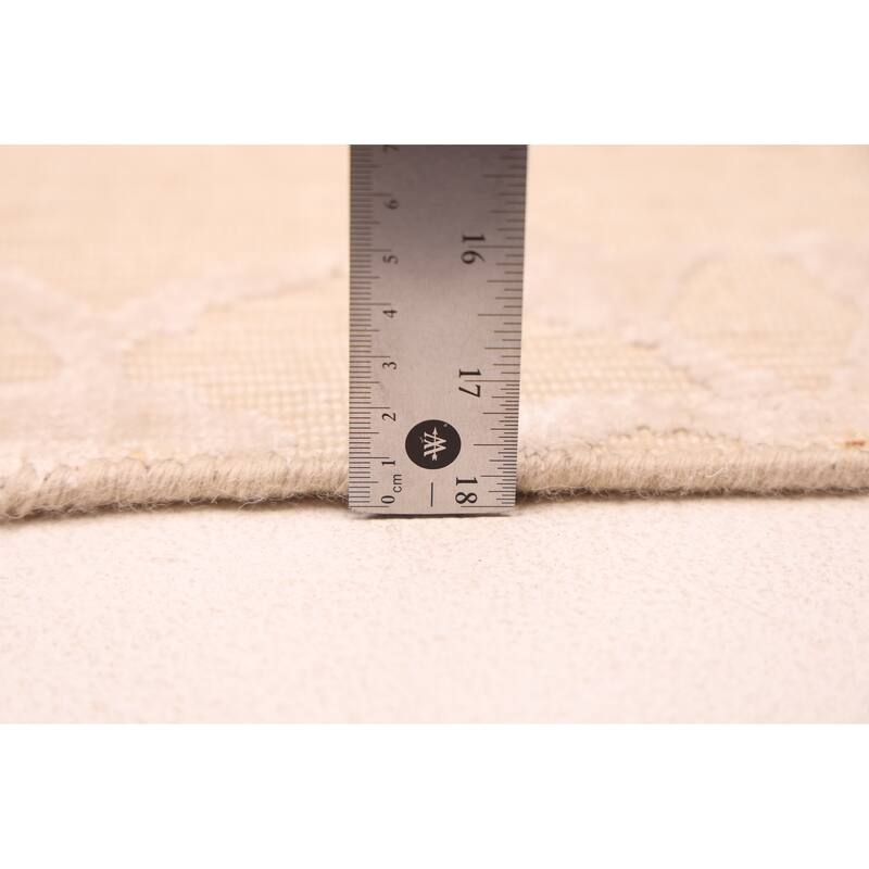 ECARPETGALLERY Hand Loomed Elysian Ivory Viscose, Wool Rug - 8'3 x 11'6