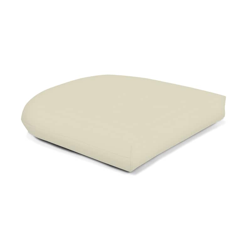 Sunbrella® Solid Fabric 1-Piece Indoor/Outdoor Wicker Seat Pad Cushion, 19.5"W x 19.5"L - Spectrum Eggshell