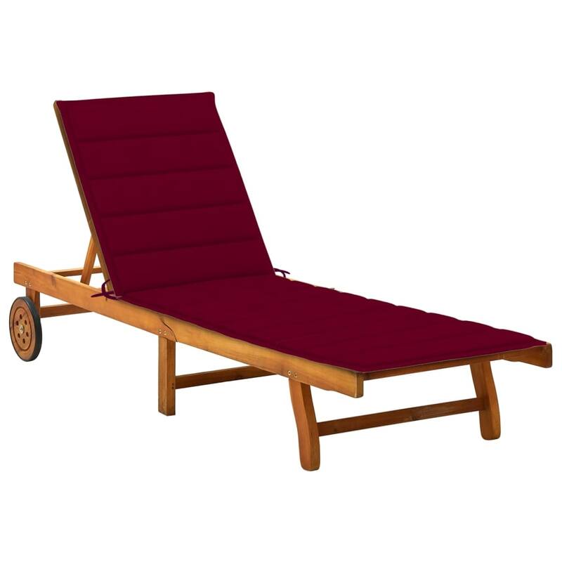 vidaXL Patio Lounge Chair Sunbed Sunlounger with Cushion Solid Acacia Wood