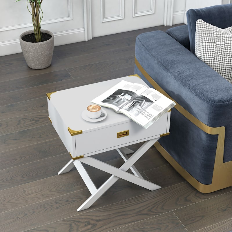 Yore Contemporary 24-inch Solid Wood 1-Drawer Side Table by Furniture of America