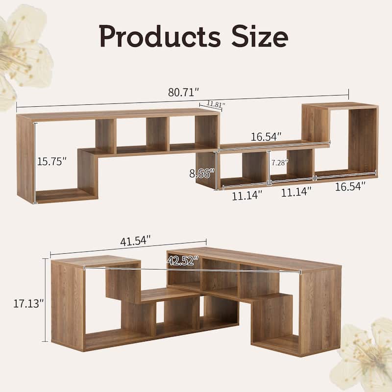 2 Pieces Cube TV Stand,Free Combination Gaming Entertainment Center Media Stand,Open Storage Bookcase Shelf