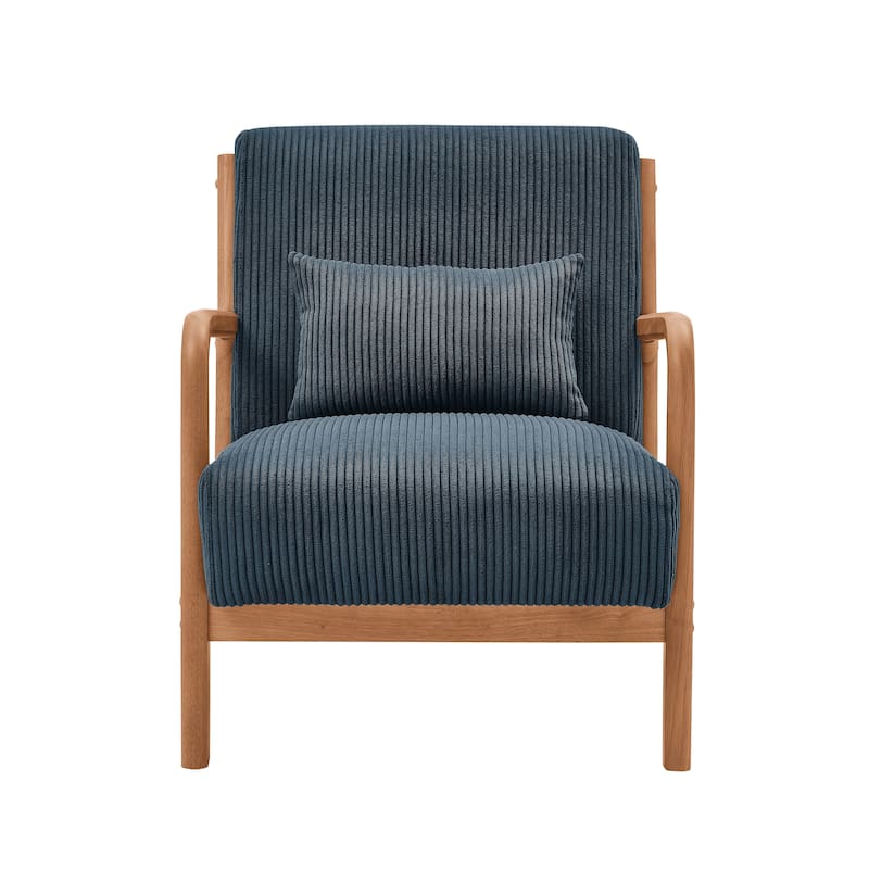Lounge Chair with Wooden Frame - 32.25" D x 26" W x 30.5" H