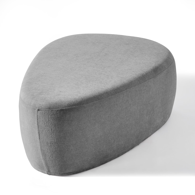 Bonnie 26"/43" W Chenille Small/ Oversized Triangular Cheese Ottoman